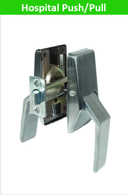 antimicrobial hospital push/pull for door hardware in long-term care facilites.
