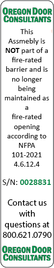 Decommissioning Fire Rated Door